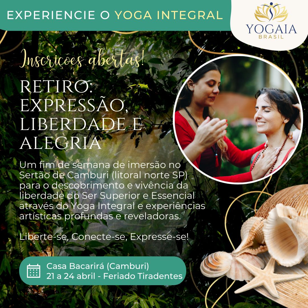 21 a 24 de abril: Retiro de yoga integral - expressão, liberdade e alegria  - Casa Bacarirá